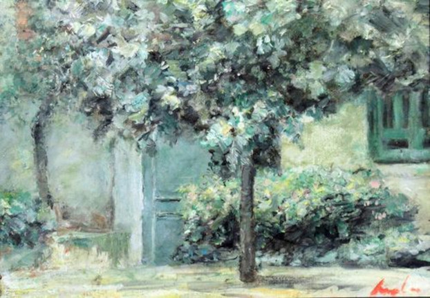 tree in courtyard